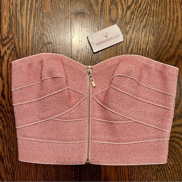 Windsor Tops - Windsor Pink Glitter Ribbon Bustier